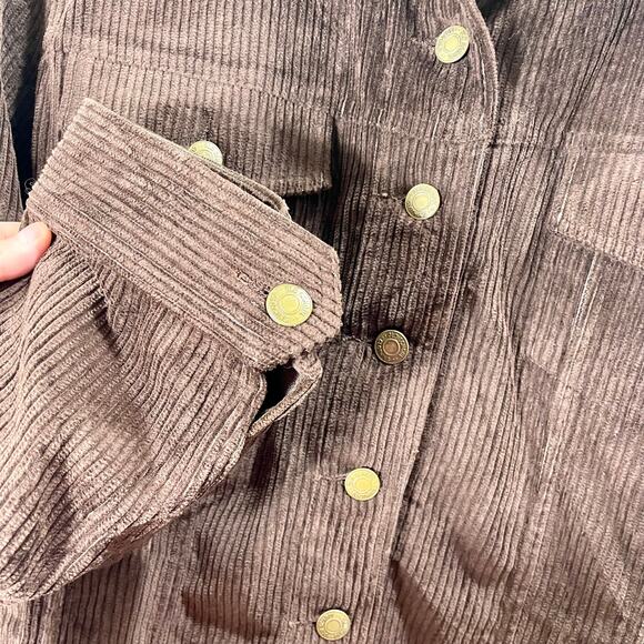 Vintage 90s Breeches Brown Corduroy Button-Up Jacket Sz Medium Boxy Casual - Picture 8 of 10